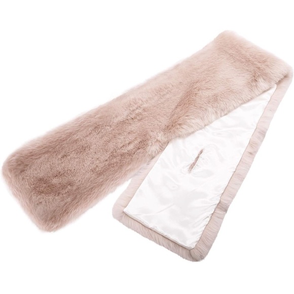 💒 KAMA BRIDAL | Women’s Faux Fur Bolero Shawl/Cover up | Cream - Picture 5 of 7